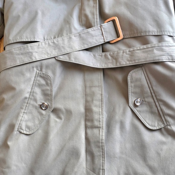 Cabelas Womens Lined Trench Coat Hooded Plaid Scarf Belted Khaki Size S - Picture 4 of 11